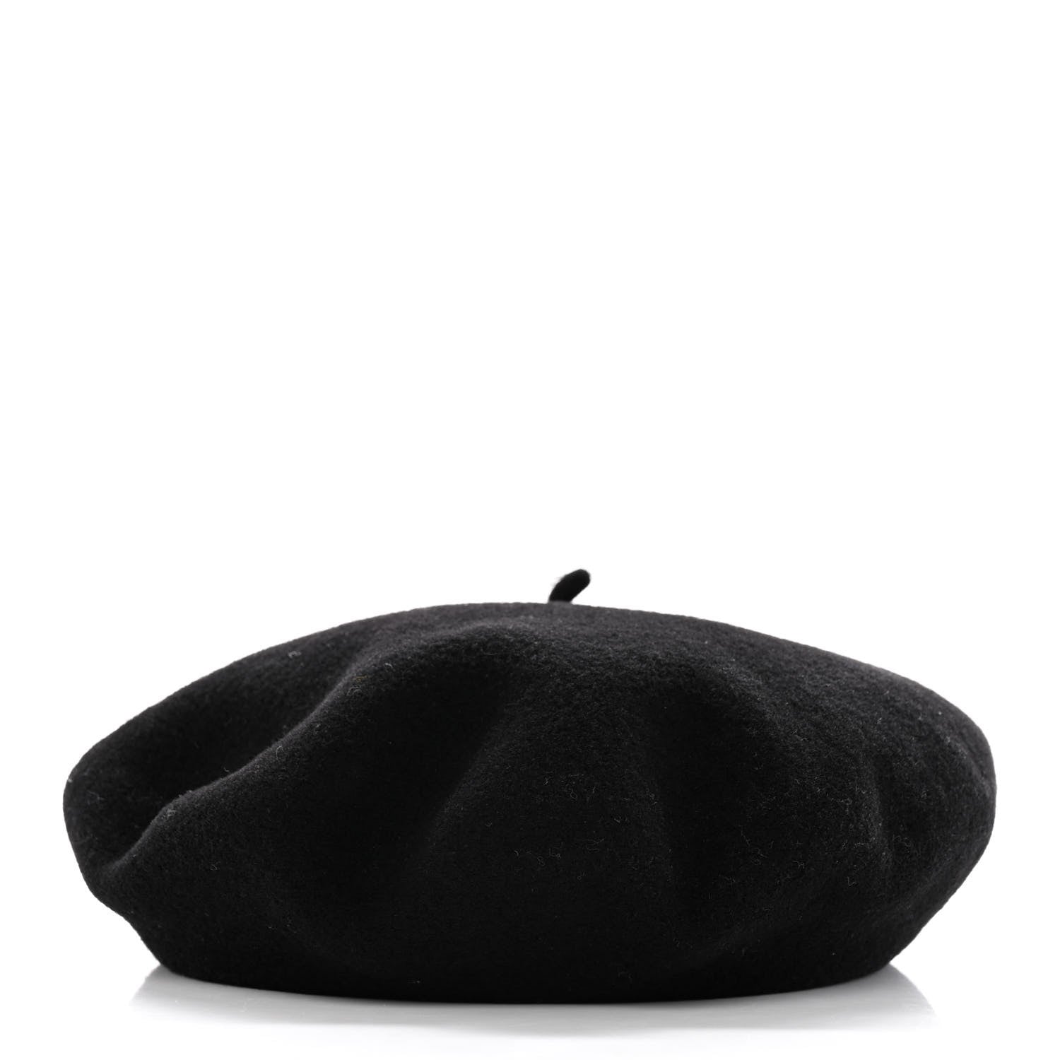 Hermes Merino Wool Silk Brides de Gala En Desordre Bonnie Beret 56 Black 3 of 9
