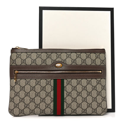 Gucci GG Supreme Monogram Large Ophidia Pouch Clutch Brown 9 of 9