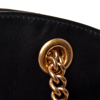 Gucci Calfskin Matelasse Medium GG Marmont Open Top Shoulder Bag Black 11 of 11