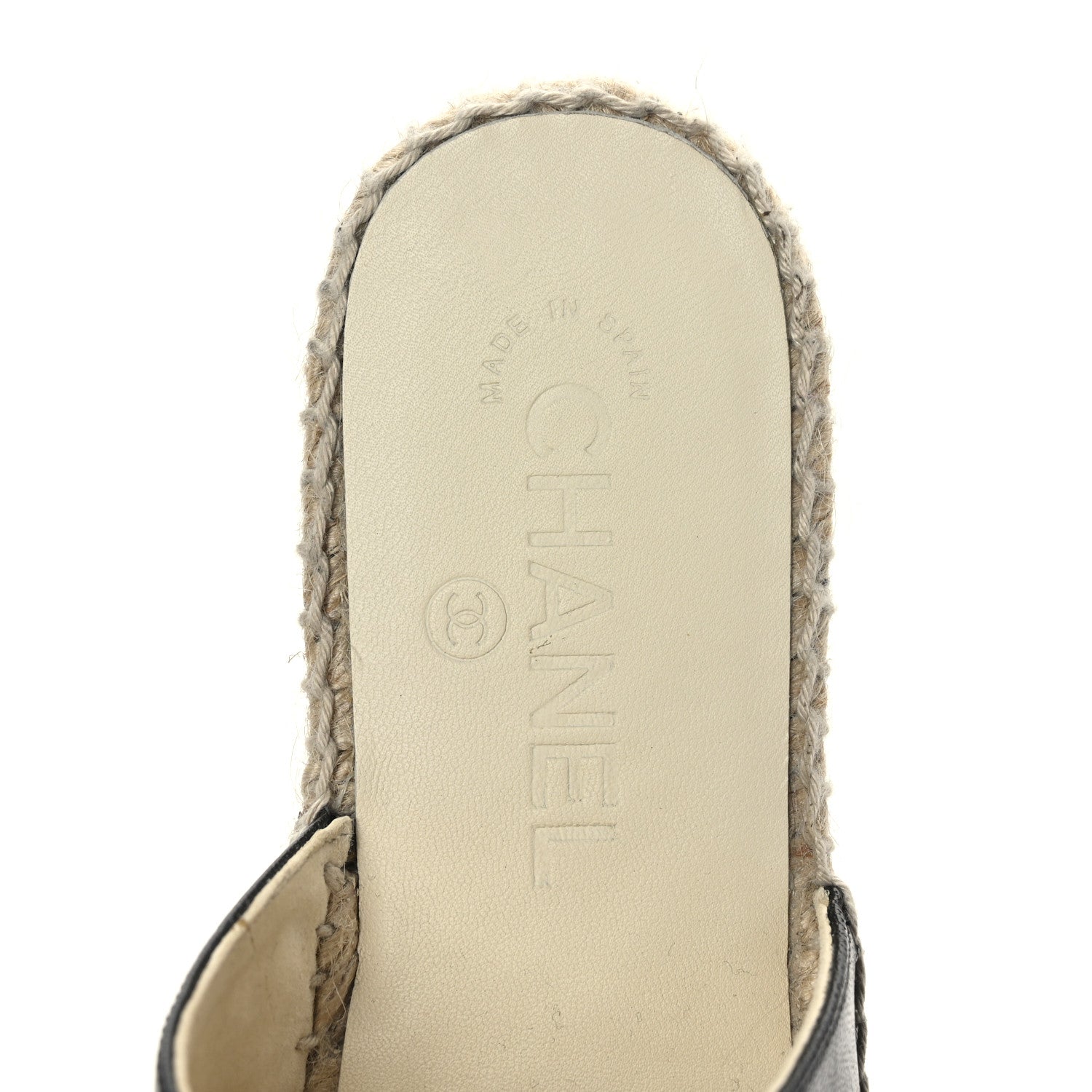 Chanel Goatskin Patent Calfskin CC Espadrille Mules 36 Black 8 of 9