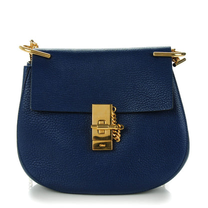 Chloe Grained Lambskin Medium Drew Shoulder Bag Royal Navy 1 of 7