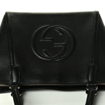 Gucci Pebbled Calfskin Small Soho Top Handle Bag Black 6 of 7