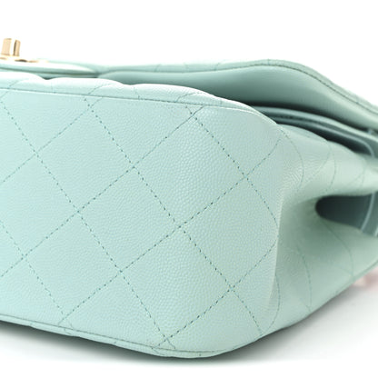 Chanel Caviar Quilted Jumbo Double Flap Light Blue 19 of 19