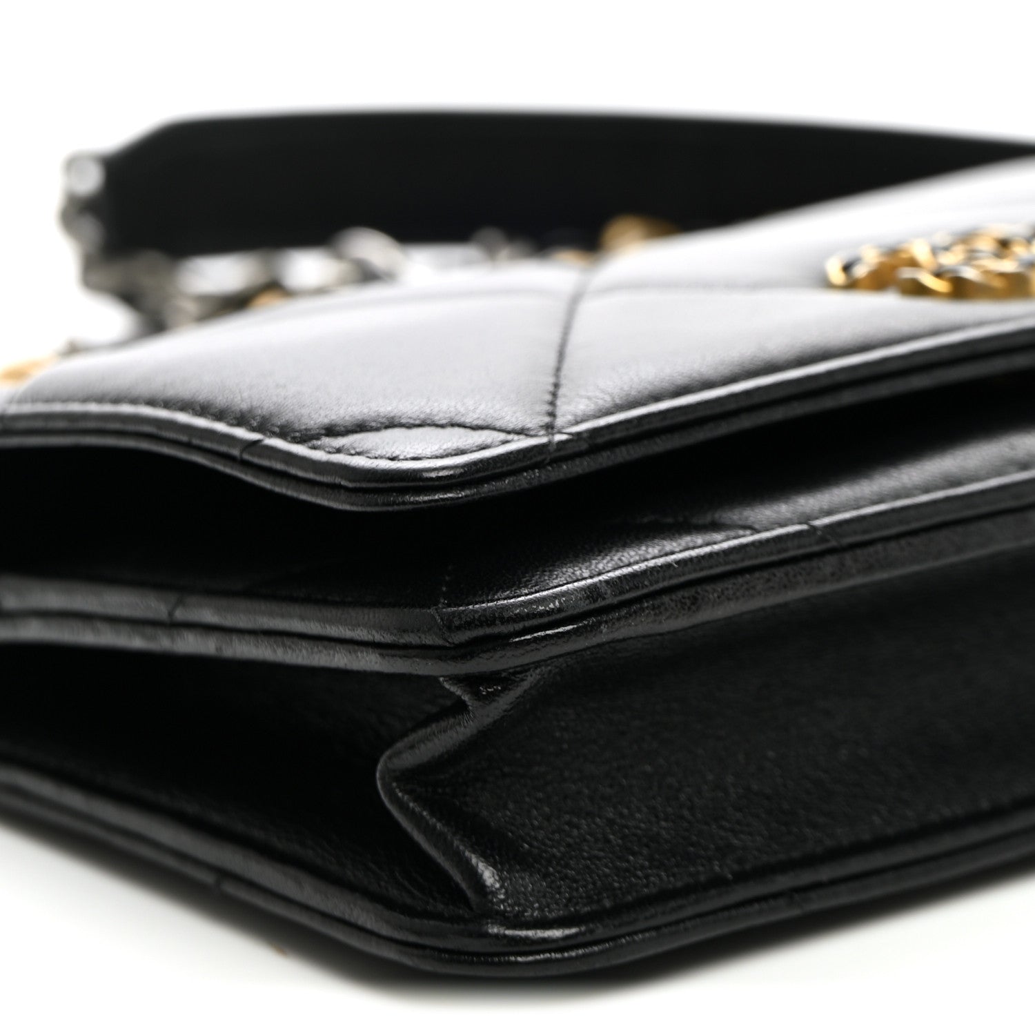 Chanel Lambskin Quilted Chanel 19 Wallet On Chain WOC Black 10 of 12