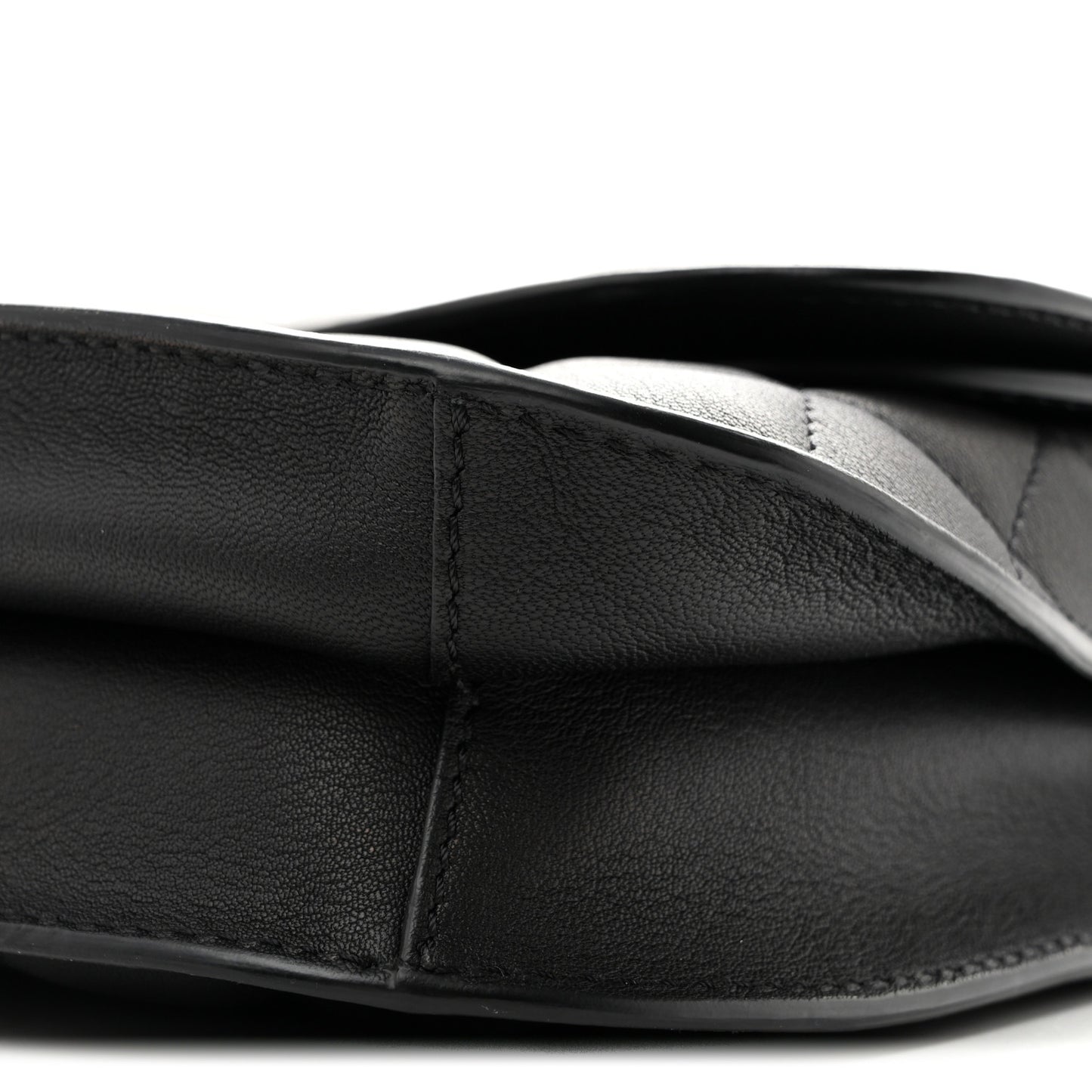 Metallic Goatskin Quilted Large Rock In Rome Flap Black