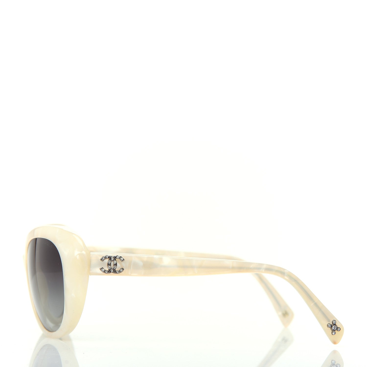 Chanel Crystal CC Sunglasses 5151-B White 3 of 7