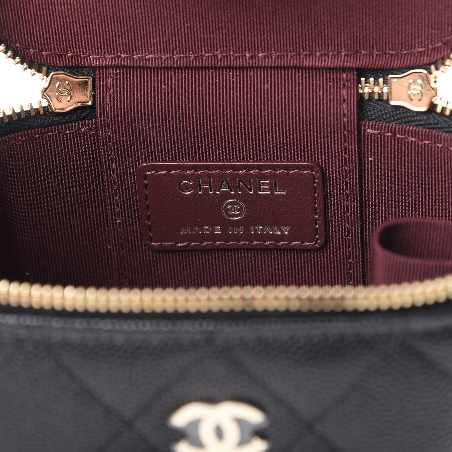 Chanel Caviar Quilted Mini Vanity Case With Chain Black 6 of 11