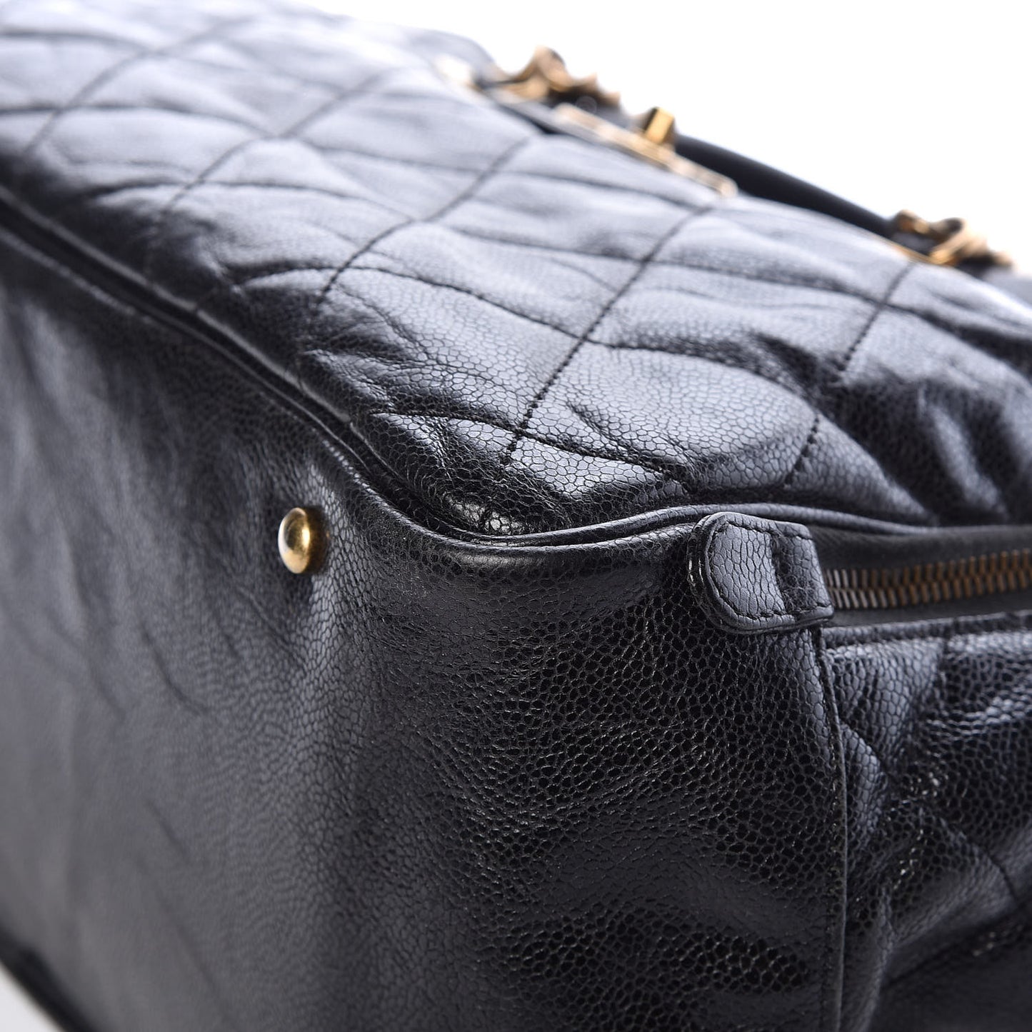 Crumpled Grained Calfskin Shiva Bowler Black
