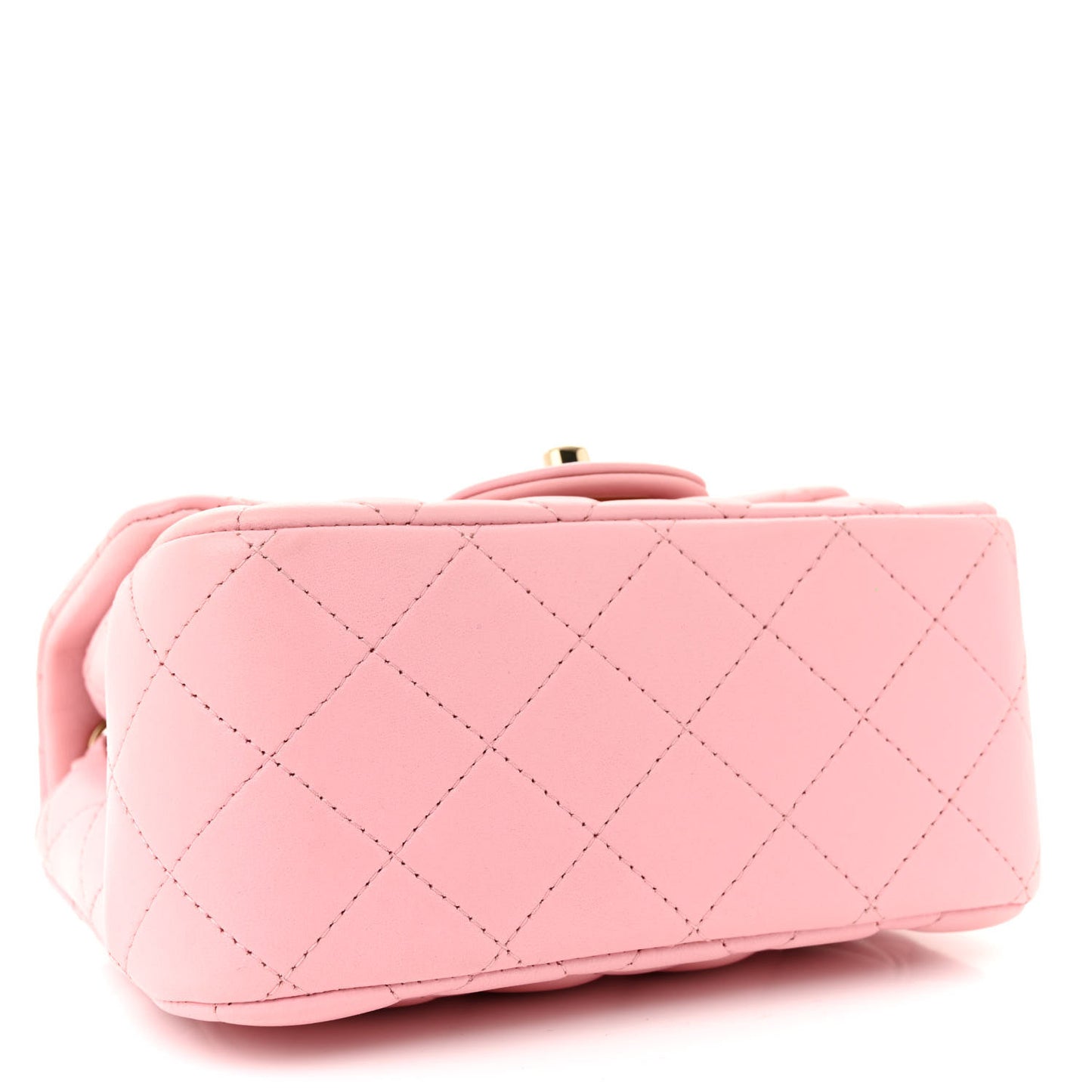 Lambskin Quilted Mini Square Flap Light Pink