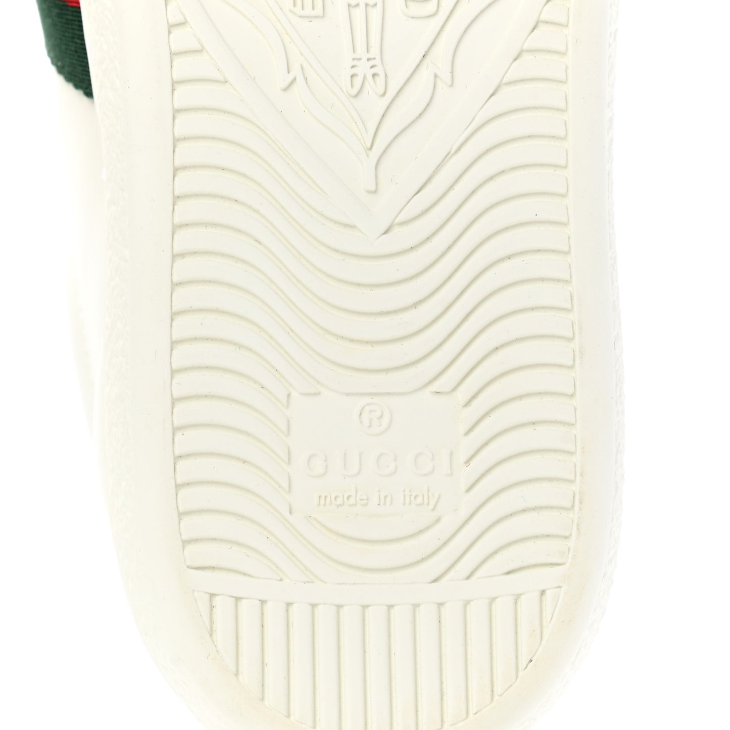 Calfskin Web Pearl Studded Womens Ace Sneakers 35.5 White