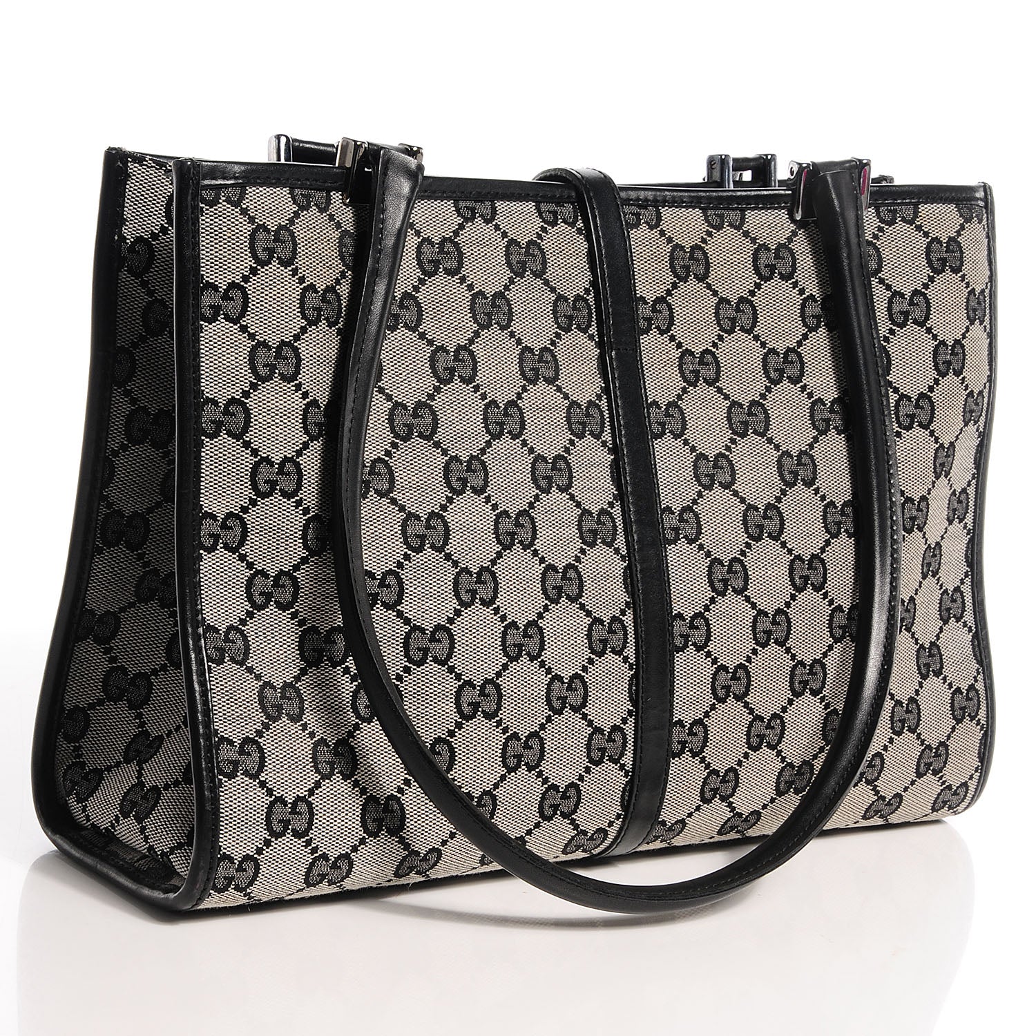 Gucci Monogram Piston Handbag Black 3 of 7