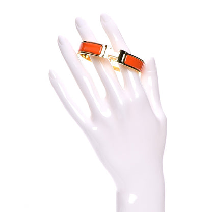Hermes Enamel Narrow Clic Clac H Bracelet PM Orange 2 of 5