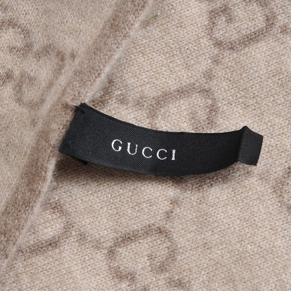 Gucci Cashmere Monogram Scarf Beige 4 of 6