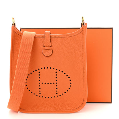 Hermes Taurillon Clemence Evelyne TPM Orange 11 of 11