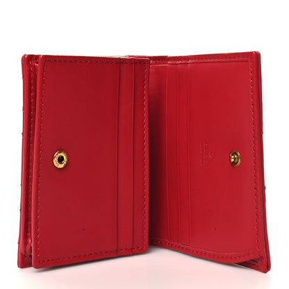 Gucci Calfskin Matelasse GG Marmont Card Case Wallet Hibiscus Red 5 of 10