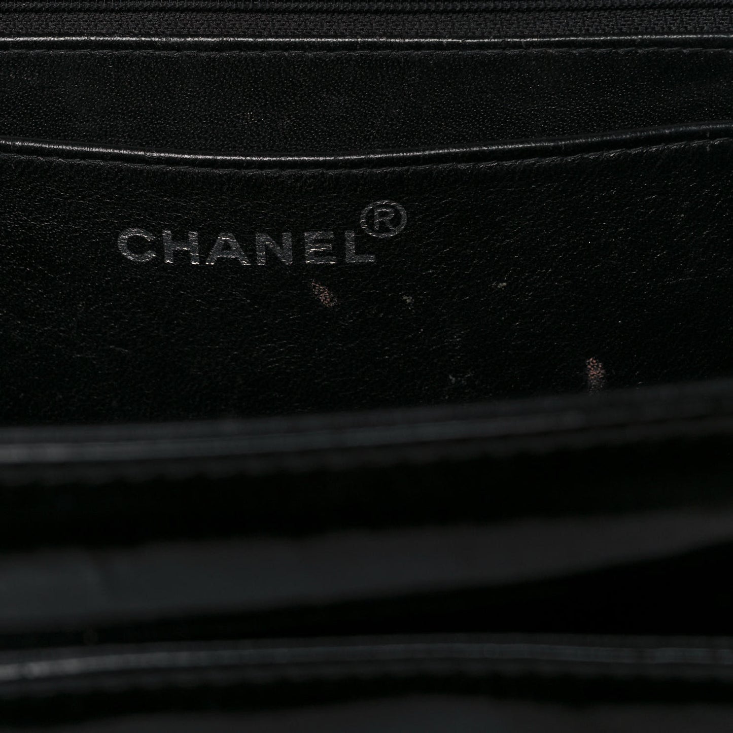 Glazed Calfskin Single Flap Black