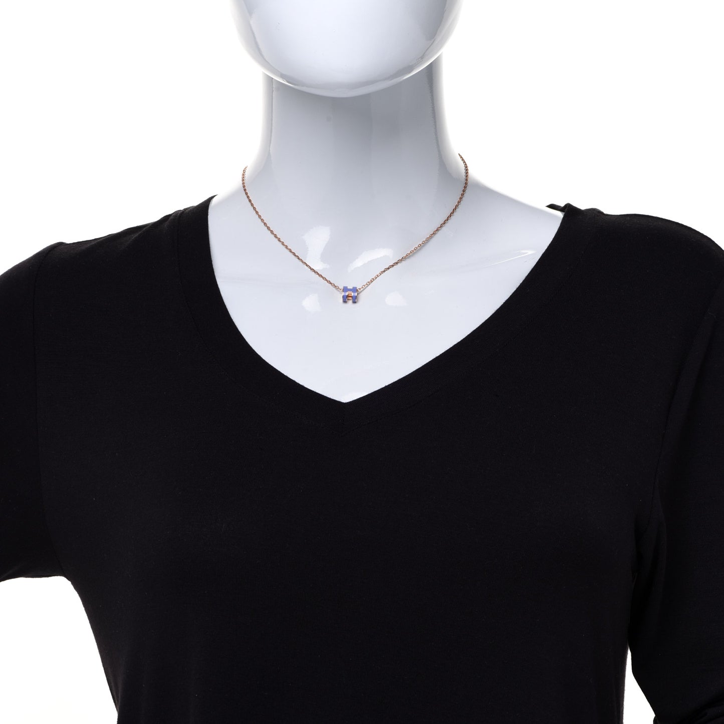 Rose Gold Mini Pop H Pendant Necklace Lilas