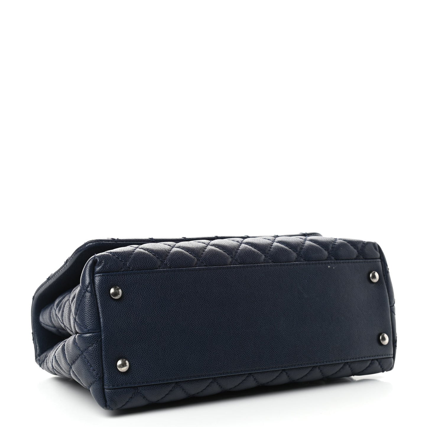 Caviar Quilted Small Coco Handle Flap Navy