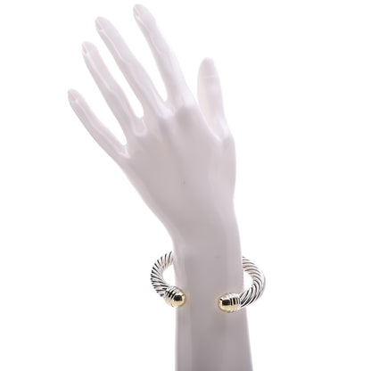 David Yurman Sterling Silver 14K Yellow Gold 10mm Cable Classics Bracelet 2 of 5