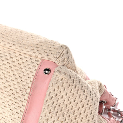 Chanel Canvas Woven Lambskin Lax Accordion Hobo Pink 10 of 15