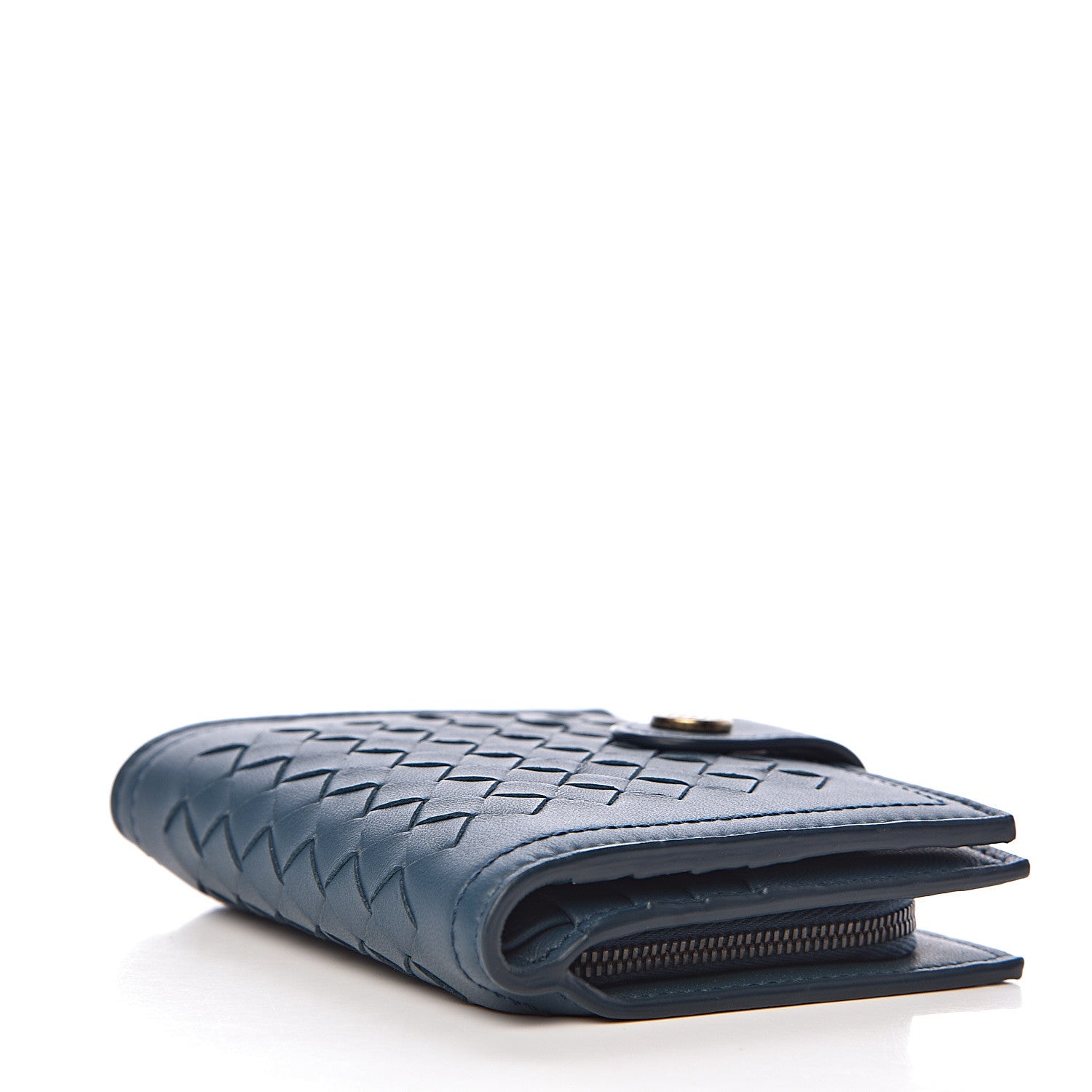 Bottega Veneta BOTTEGA VENETA Nappa Intrecciato French Wallet Petrol Bleu 4 of 9