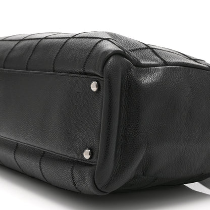 Chanel Caviar Square Stitched Duffel Bag Black 10 of 10