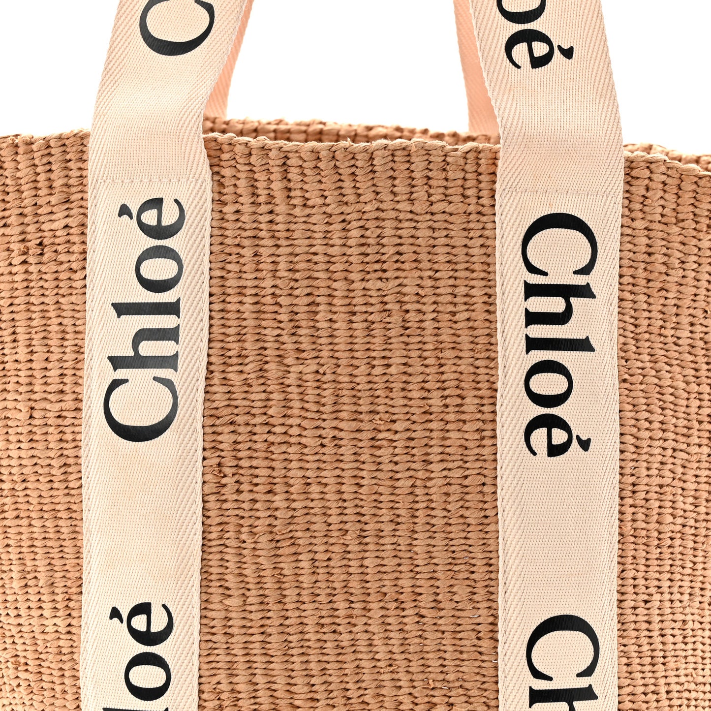 Raffia Large Woody Tote White