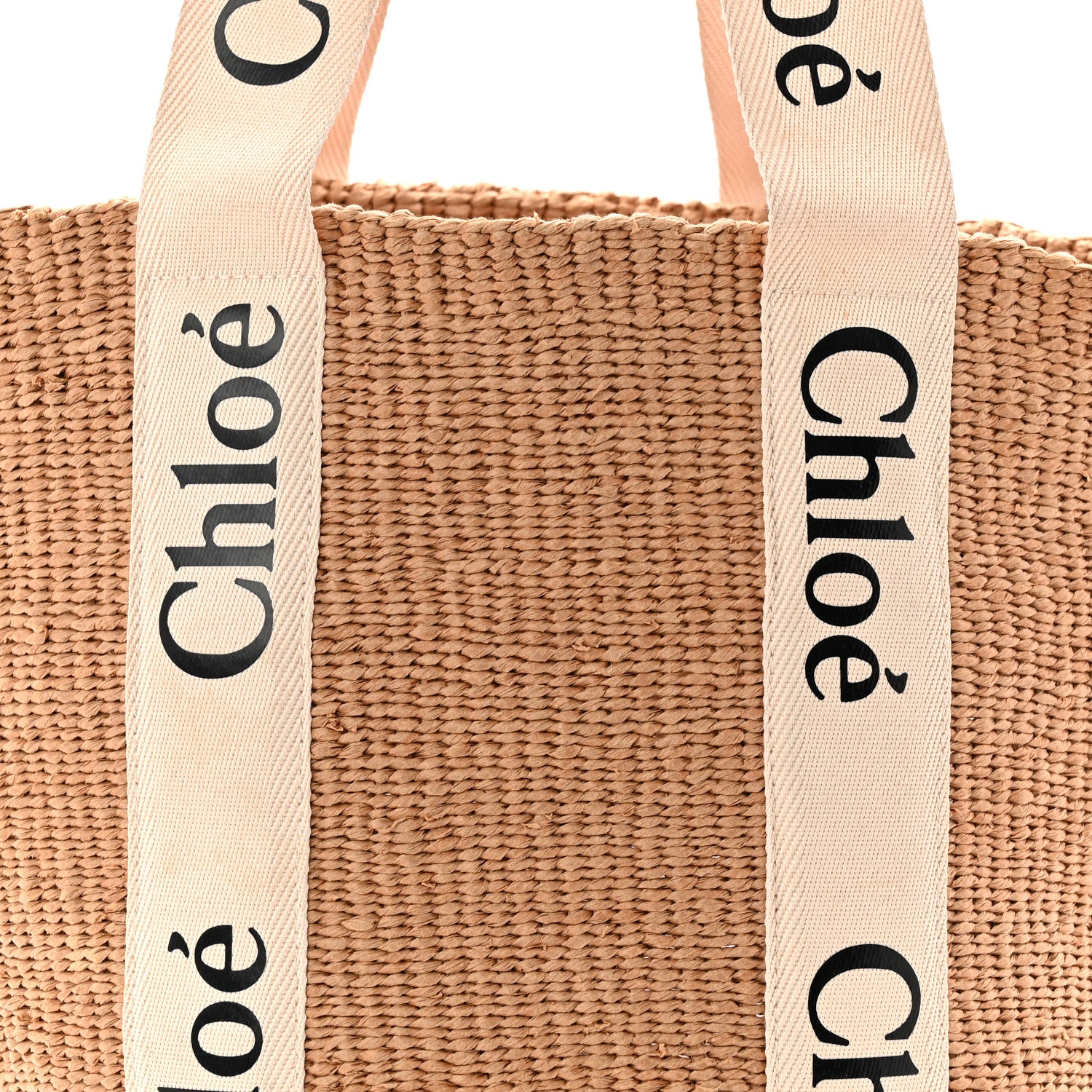 Chloe Raffia Large Woody Tote White 7 of 9