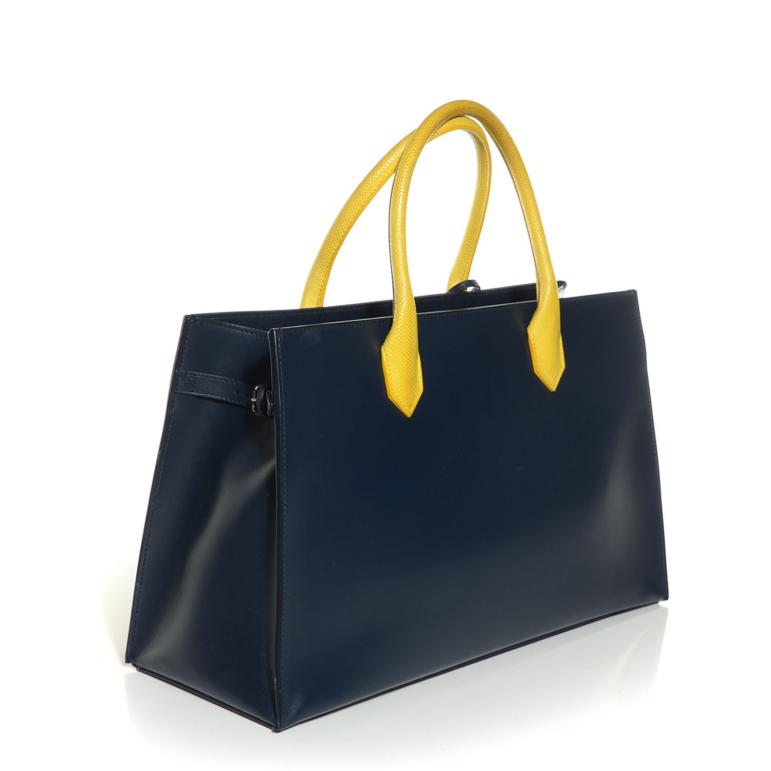 Balenciaga Smooth Calfskin Karung Padlock Nude Work S Tote Bleu Outremer Jaune Citrus 4 of 9