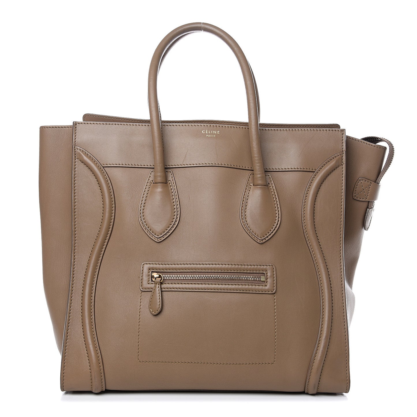 Smooth Calfskin Large Luggage Camel