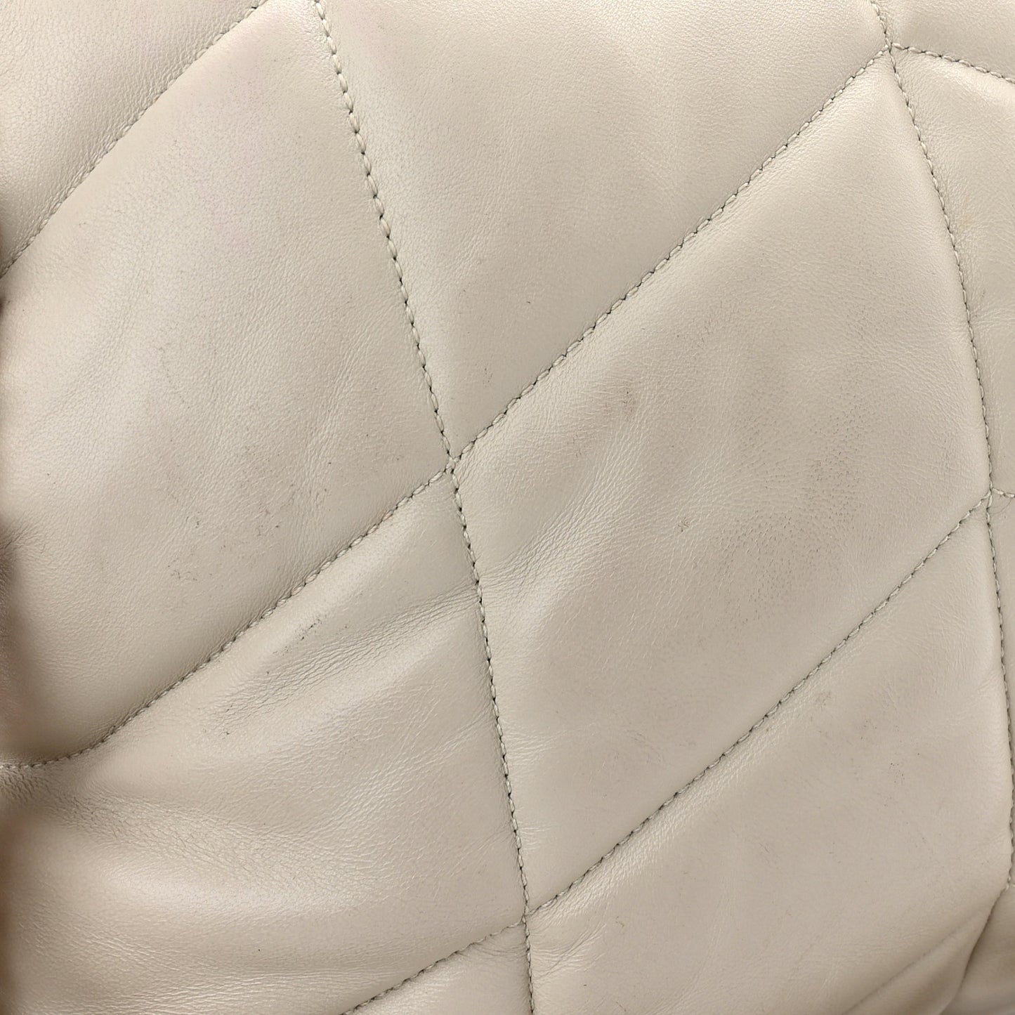 Lambskin Quilted Small Loulou Puffer Monogram Chain Satchel Blanc Vintage