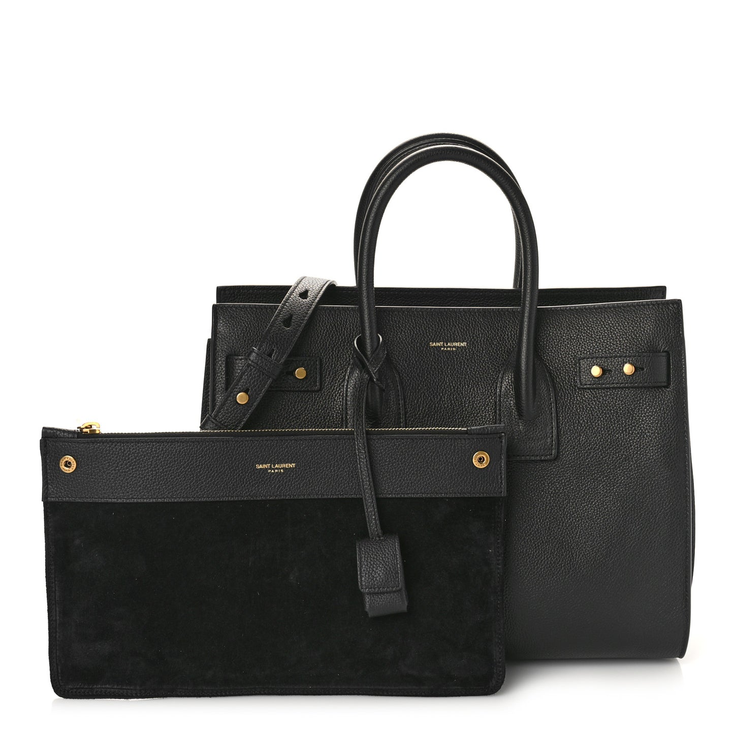 Grained Calfskin Small Supple Sac De Jour Black