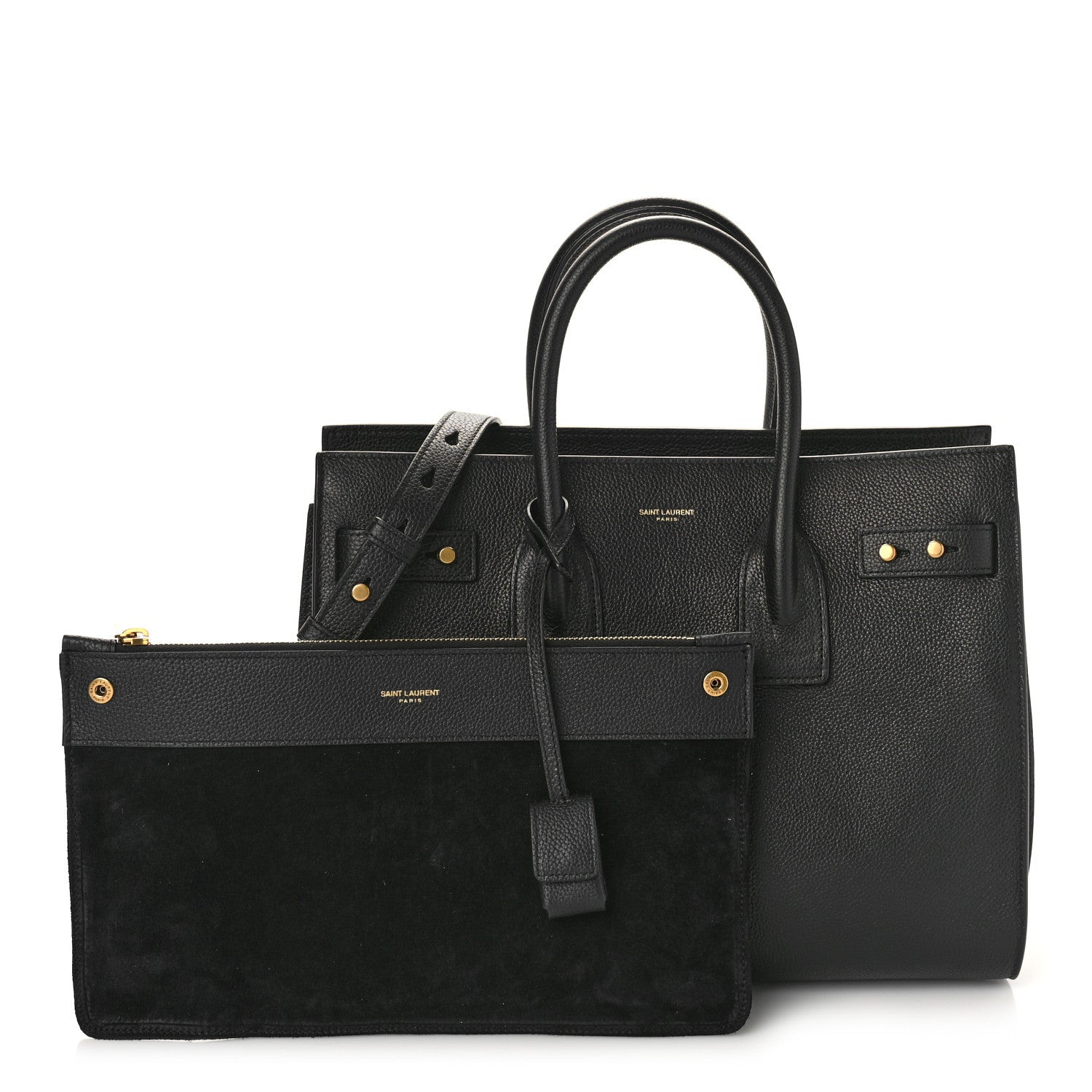 Saint Laurent Grained Calfskin Small Supple Sac De Jour Black 1 of 9