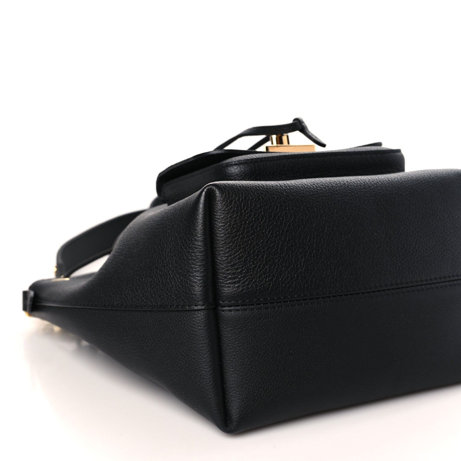 Louis Vuitton Calfskin Lockme Bucket MM Black 7 of 8
