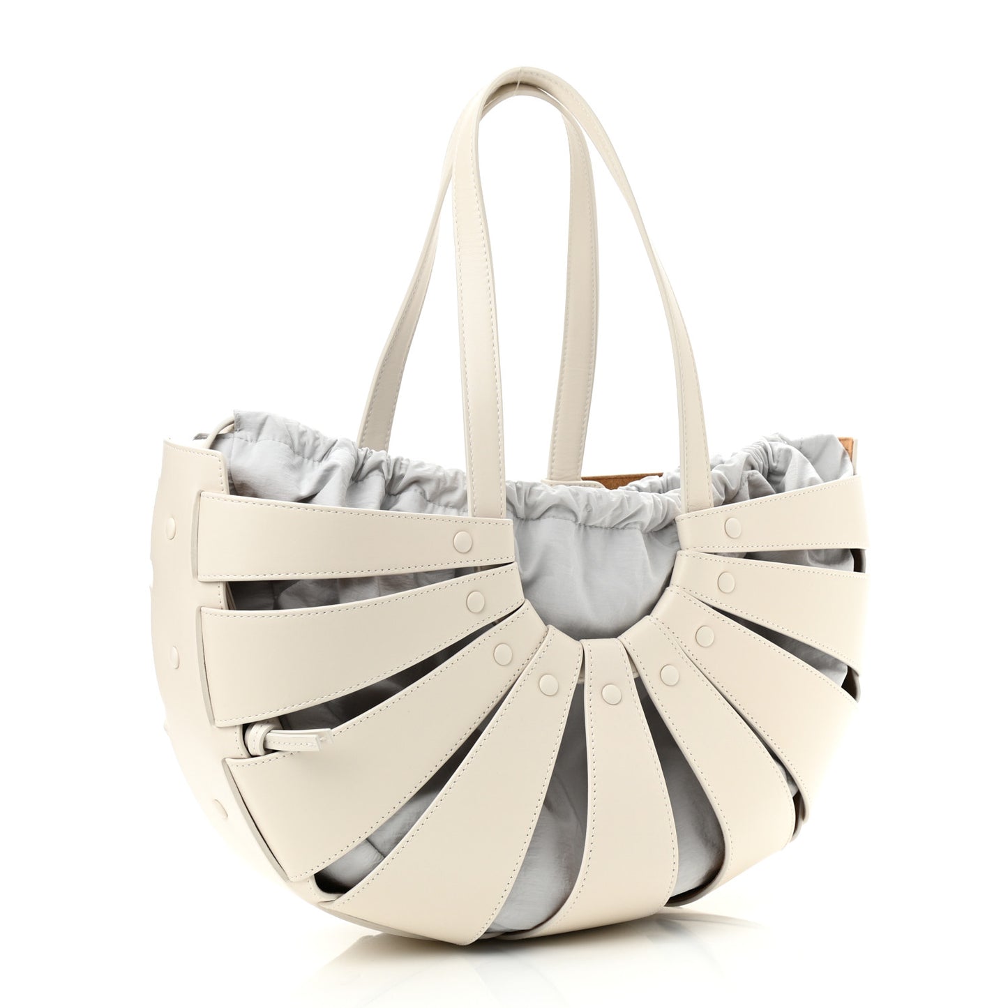 French Calfskin Shell Bag White Frost