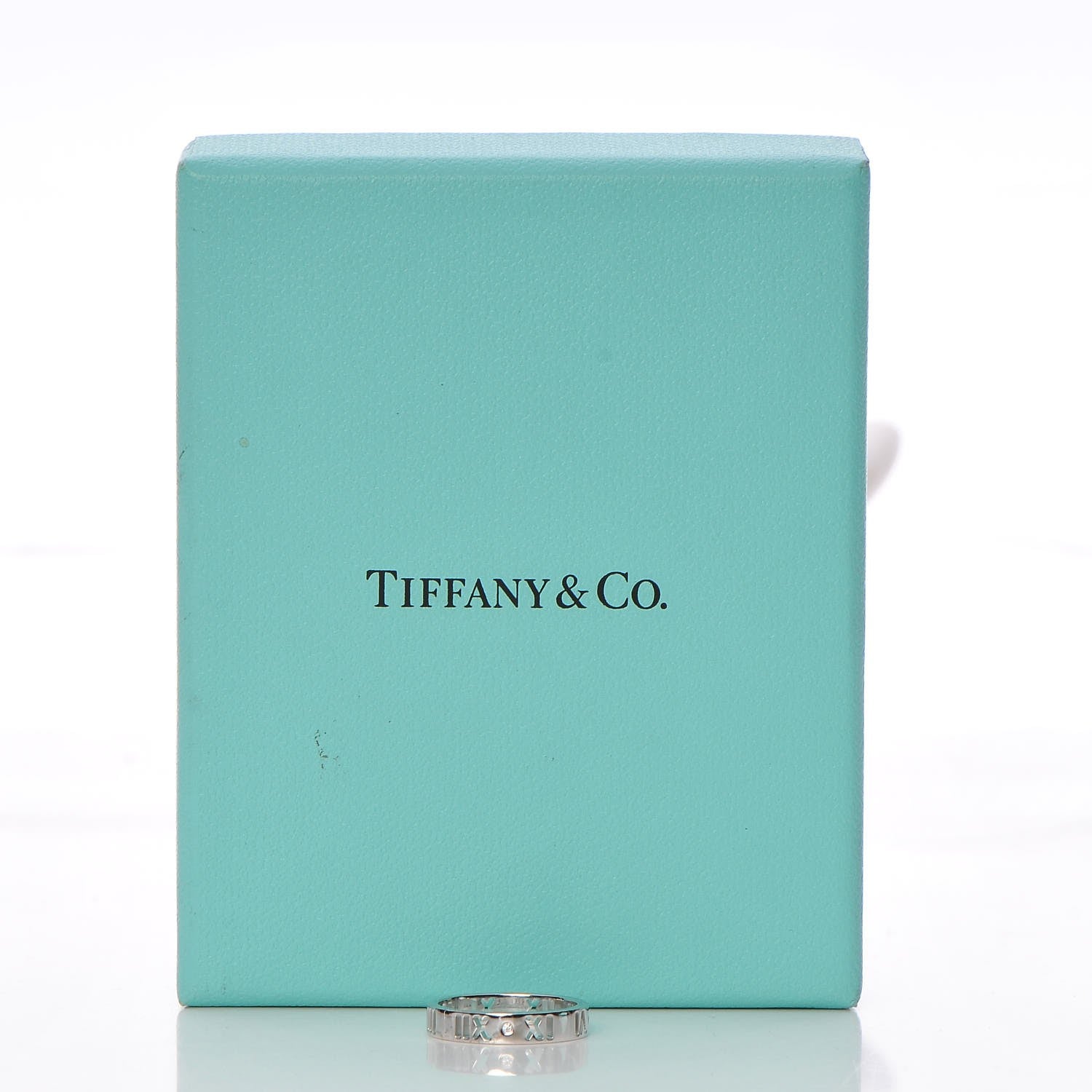 Tiffany 18K White Gold Diamond Atlas Pierced Ring 48 4.5 7 of 13