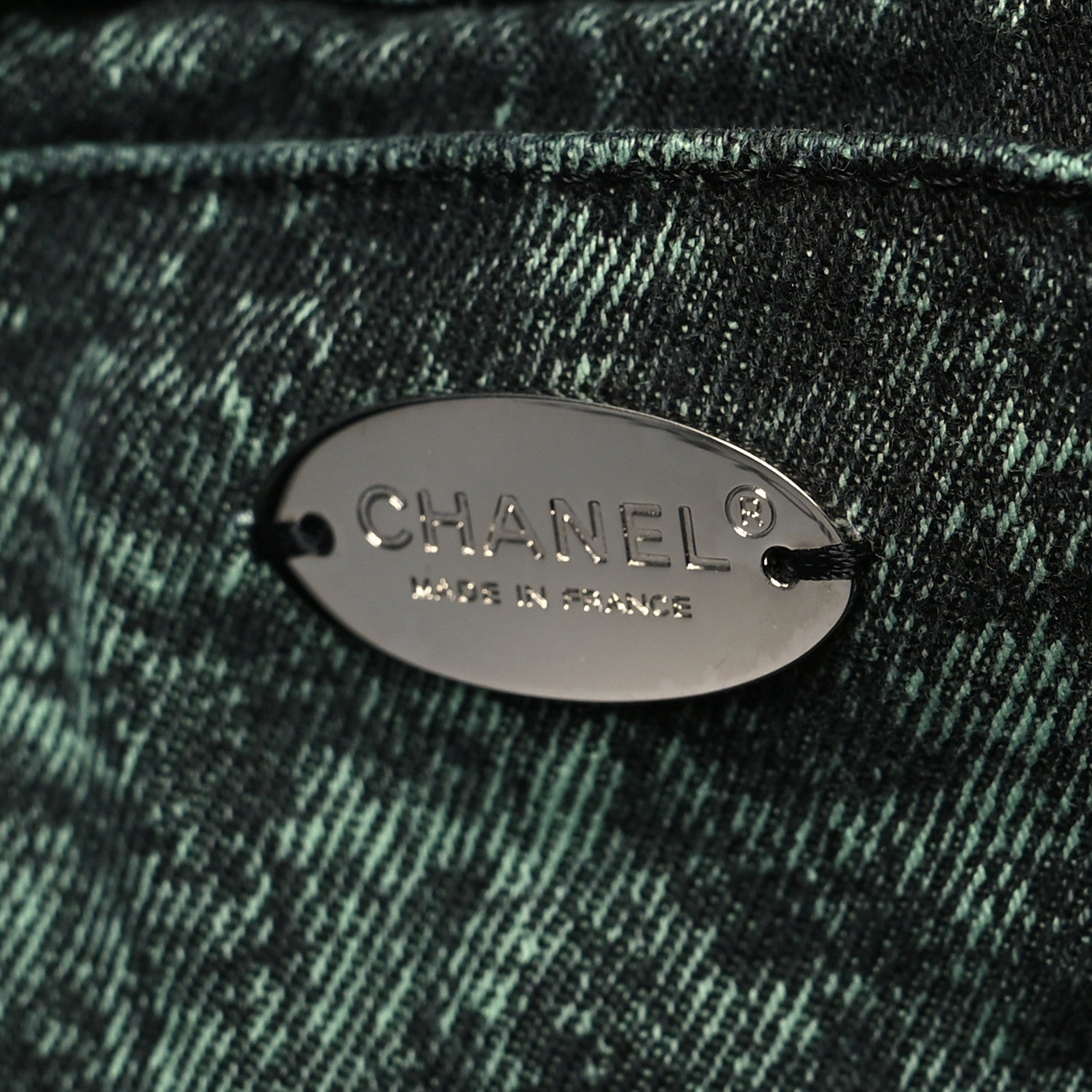 Chanel Denim Quilted Denimpression Flap Green Black 6 of 10