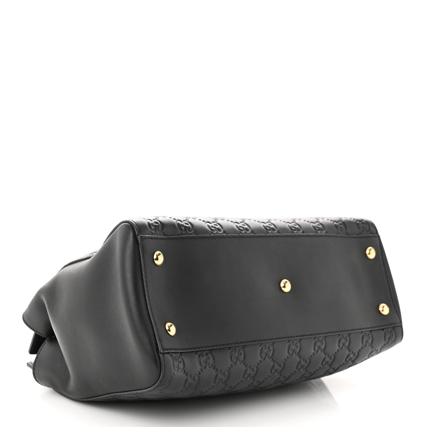 Gucci Guccissima Signature Medium Shoulder Tote Bag Black 4 of 10