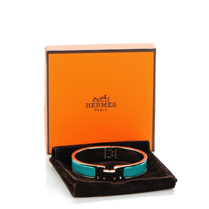 Hermes Enamel Narrow Clic Clac H Bracelet PM Emeraude 5 of 5