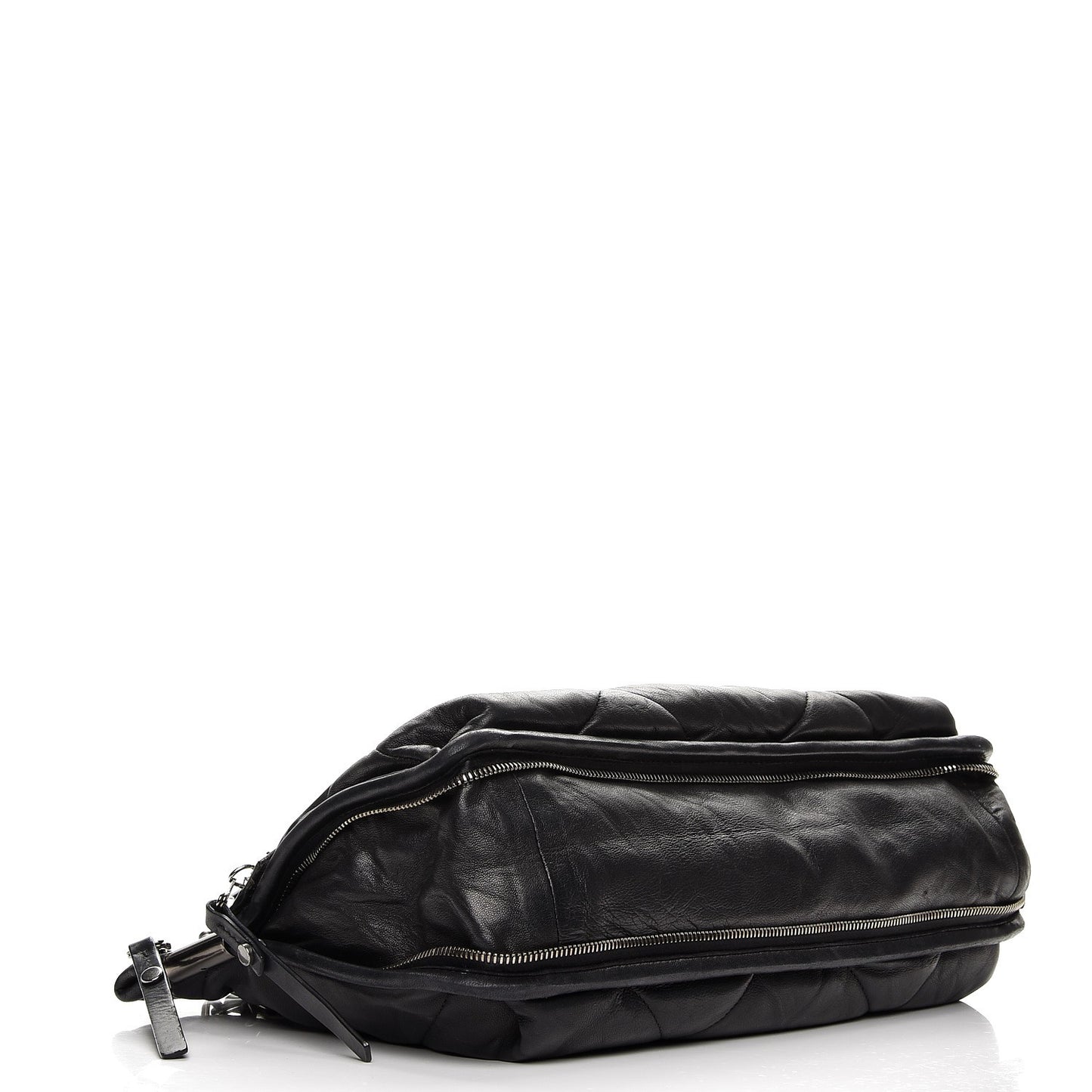 Lambskin Quilted Medium Amalia Shoulder Bag Black