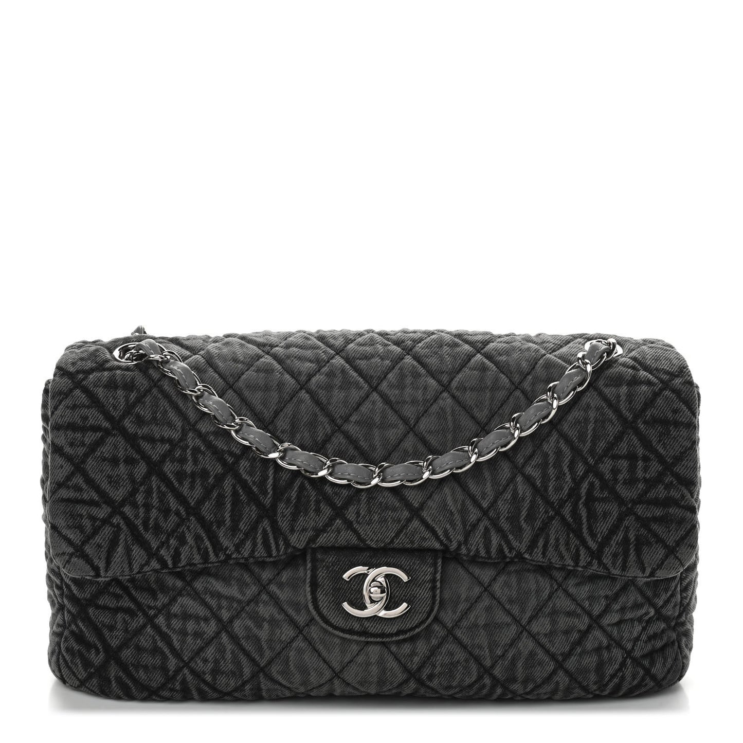 Denim Quilted Denimpression Flap Grey Black