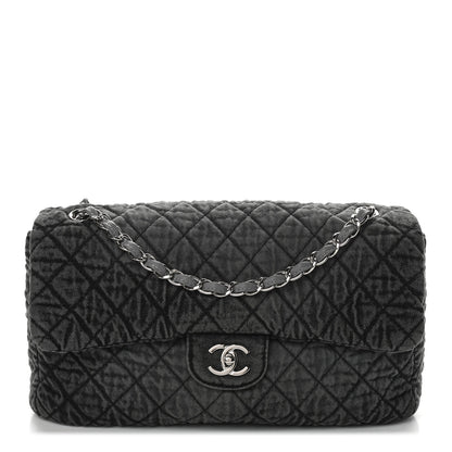 Chanel Denim Quilted Denimpression Flap Grey Black 1 of 9