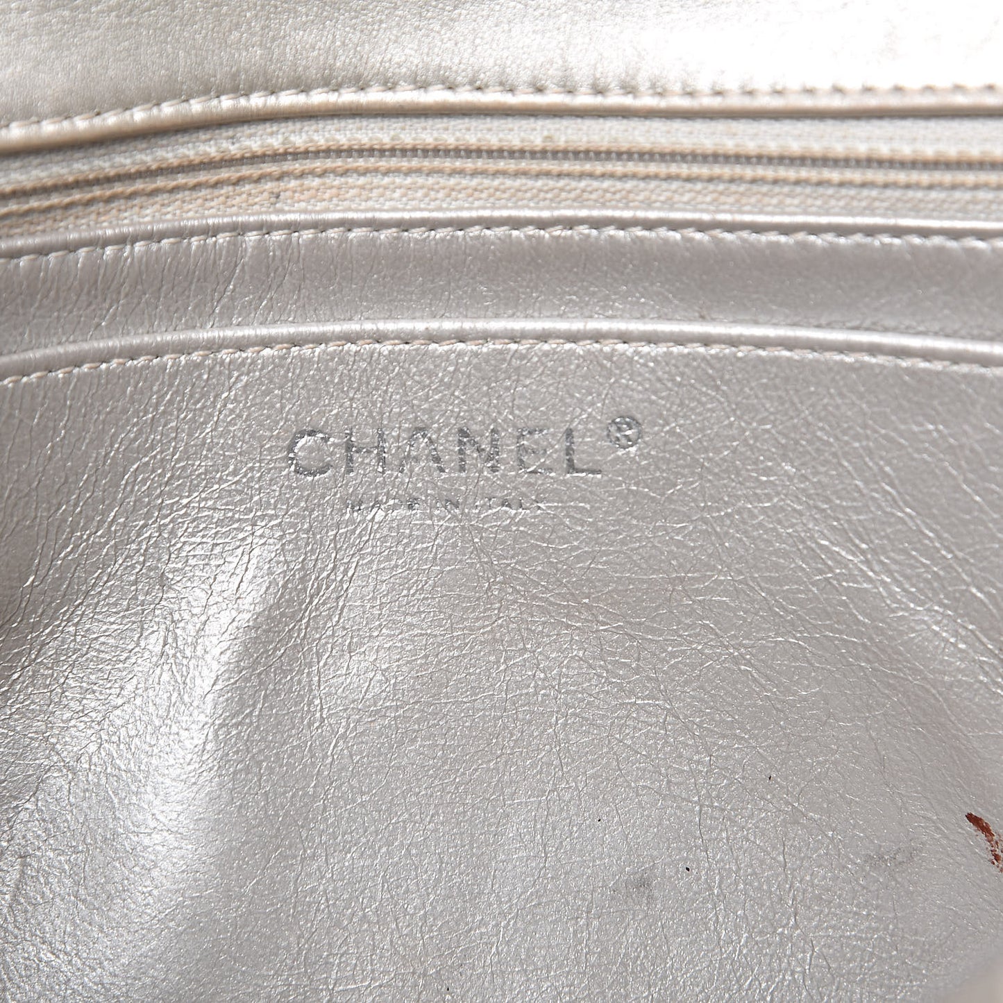 Metallic Calfskin Quilted 2.55 Reissue Clutch Silver