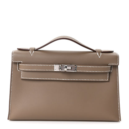 Hermes Swift Kelly Pochette Clutch Etoupe 1 of 10