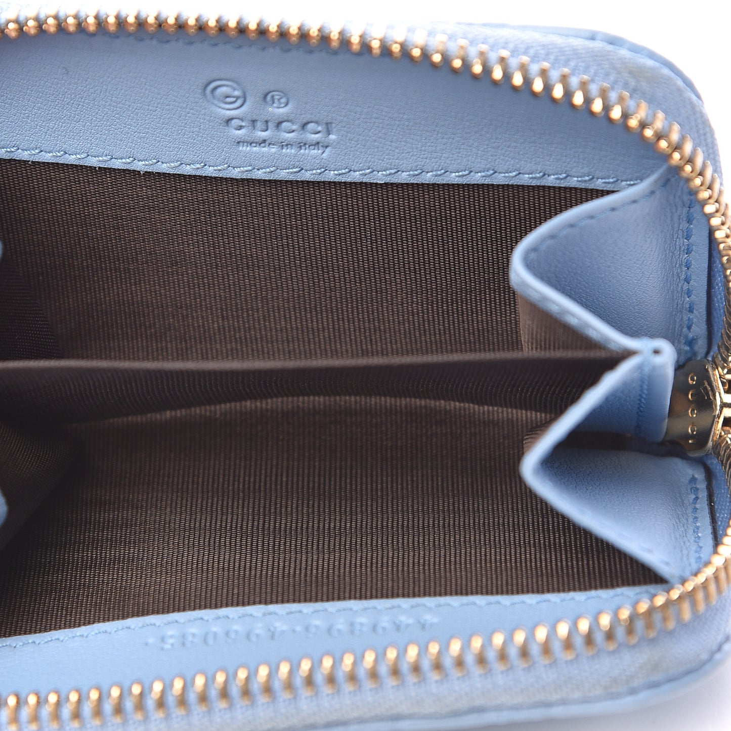 Microguccissima Zip Around Card Case Mineral Blue