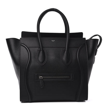Celine Drummed Calfskin Mini Luggage Black 1 of 8