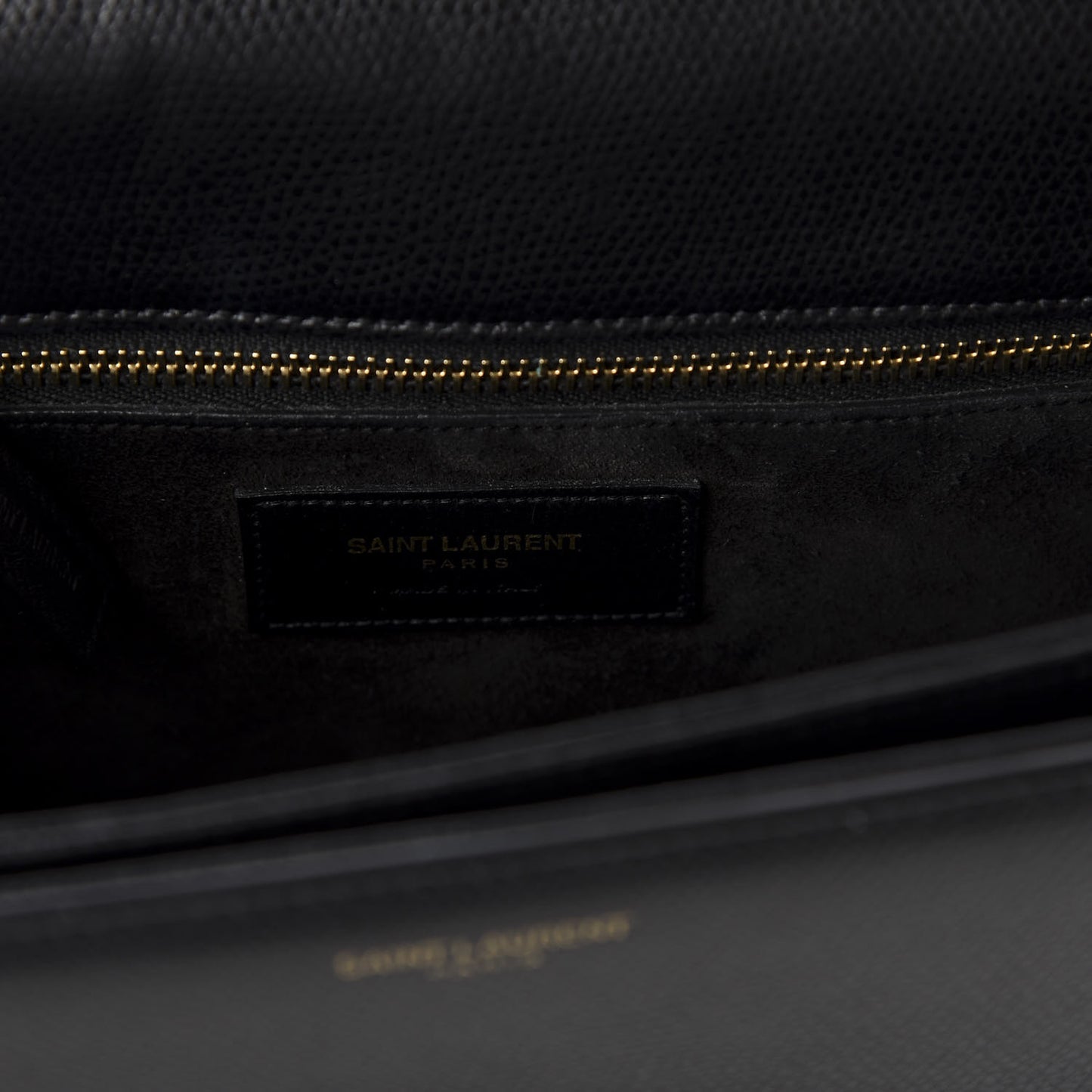 Textured Calfskin Medium Classic Monogram Universite Bag Black