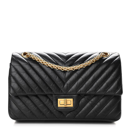 Chanel Aged Calfskin Chevron Quilted 2.55 Reissue 225 Flap Black 1 of 10