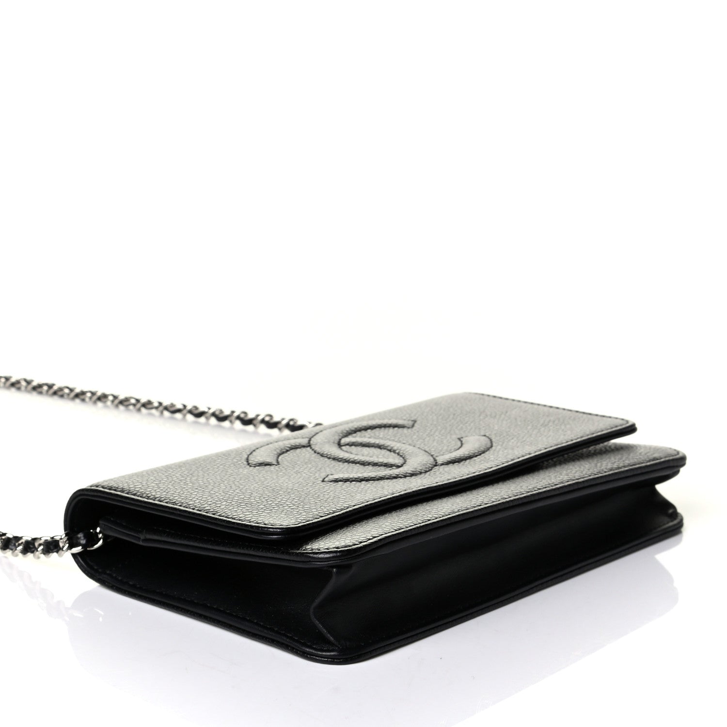 Chanel Caviar Timeless CC Wallet On Chain WOC Black 3 of 6