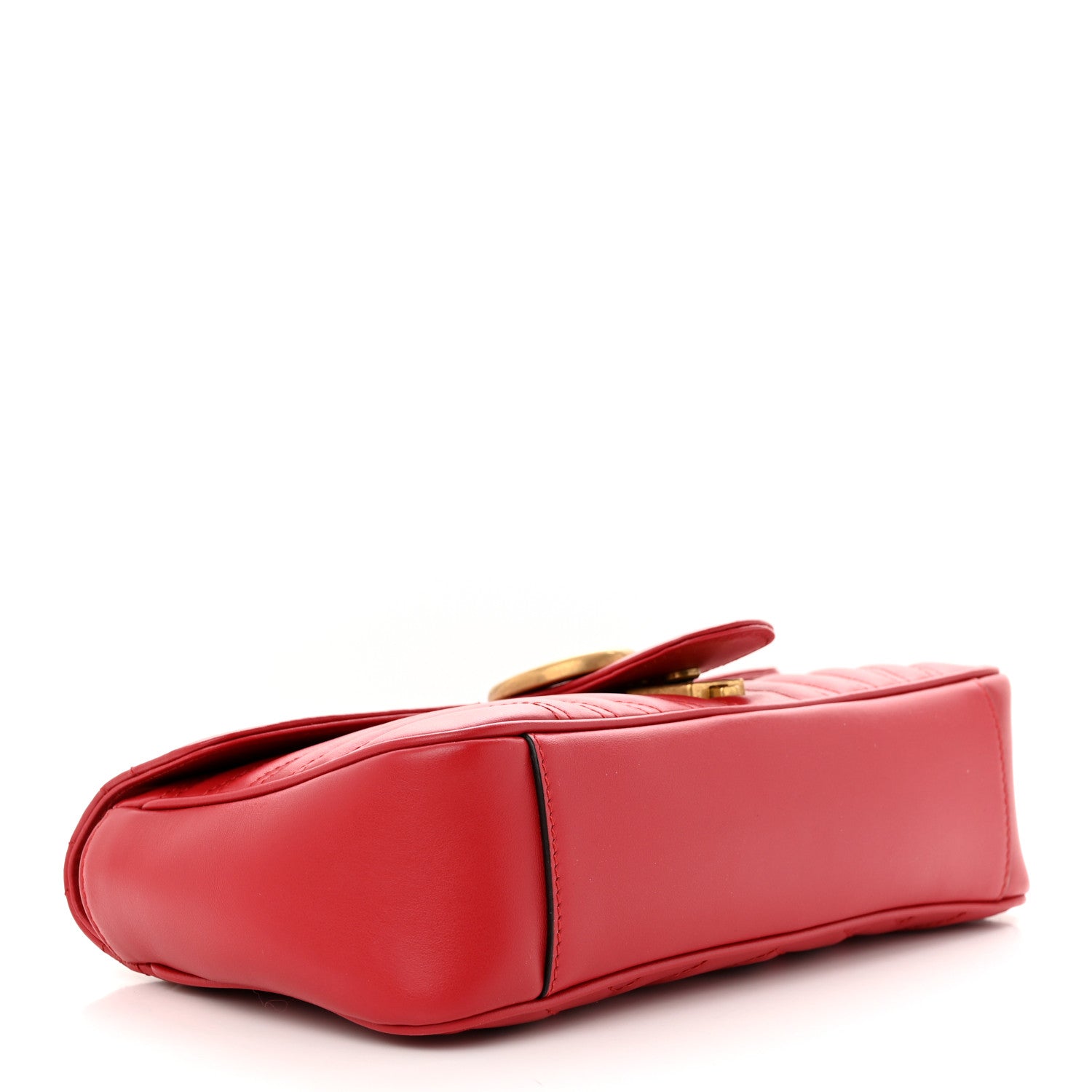 Gucci Calfskin Matelasse Small GG Marmont Shoulder Bag Hibiscus Red 4 of 10
